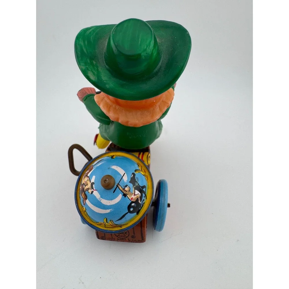 Vintage Louis Marx Tin Wind Up Toy Cowboy‎ Girl Riding Tricycle Made in Japan